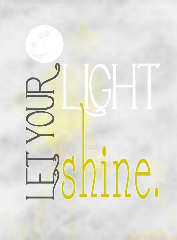 Original Typography 8x10 art print from photographs inspirational text moon gray yellow kitchen decor