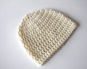 Ivory Newborn Hat, Crochet Beanie, Baby Photo Prop, Little Girls Hats, MADE TO ORDER, Children Clothing