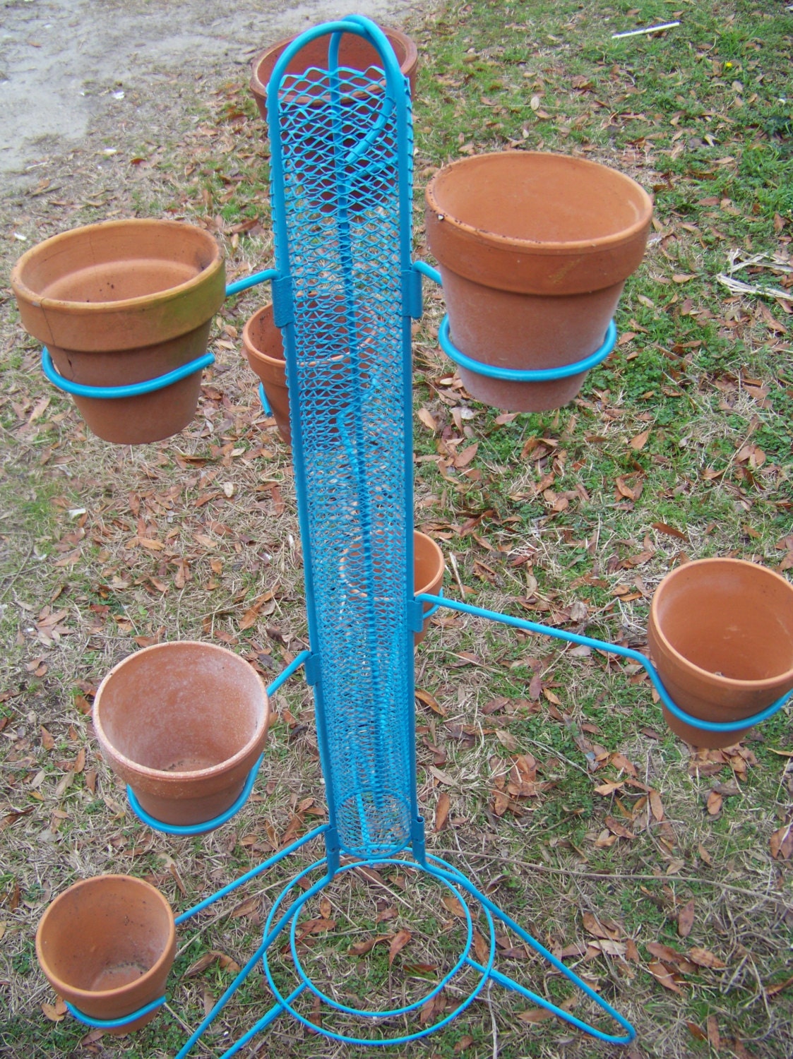 Vintage Metal Mesh Mid Century Potted Plant Holder