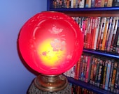 Bradley Hubbard Piano Floor Lamp and Original Red handpainted Shade with Roses - Adjustable Victorian Brass