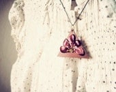 Leather Flower Triangle Pendant Necklace