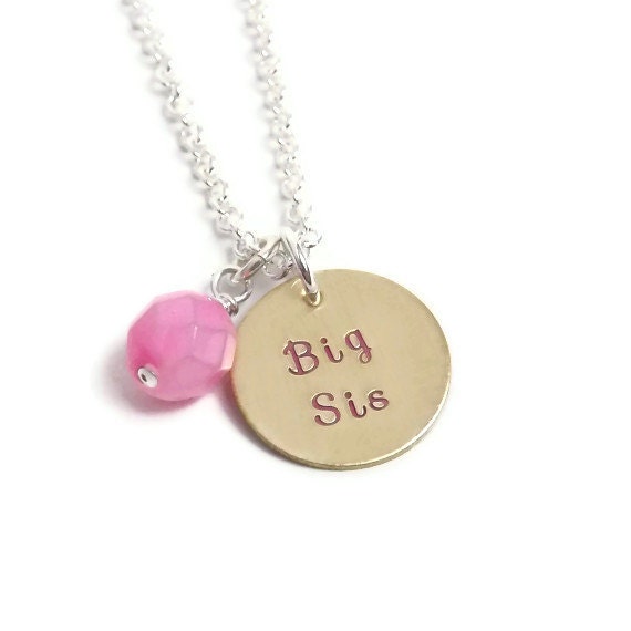 Big Sis Necklace - Hand Stamped Brass