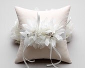 Ring Pillow - Wedding ring pillow, Flower ring pillow, bridal ring bearer pillow