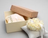 Paper box, wedding box, kraft box, craft box, square brown box, DIY box, gift box - Ring pillow box