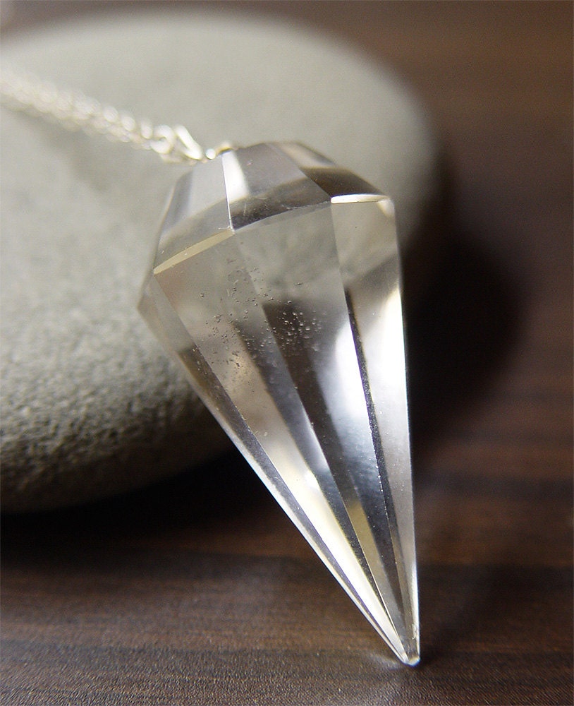 Diamond  Quartz Necklace - Sterling Silver