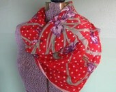 Vintage Van Horn Iris Scarf - Purple Flower, 1960's