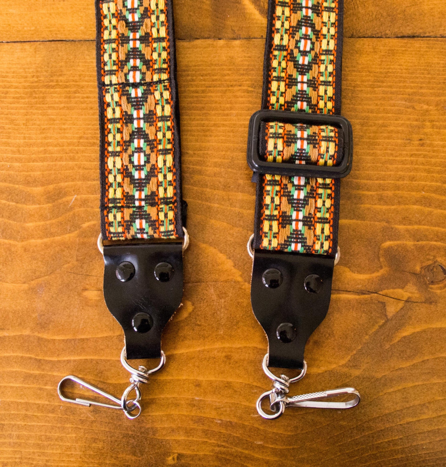 Vintage Camera Strap- Yellow & Orange Woven Hippie