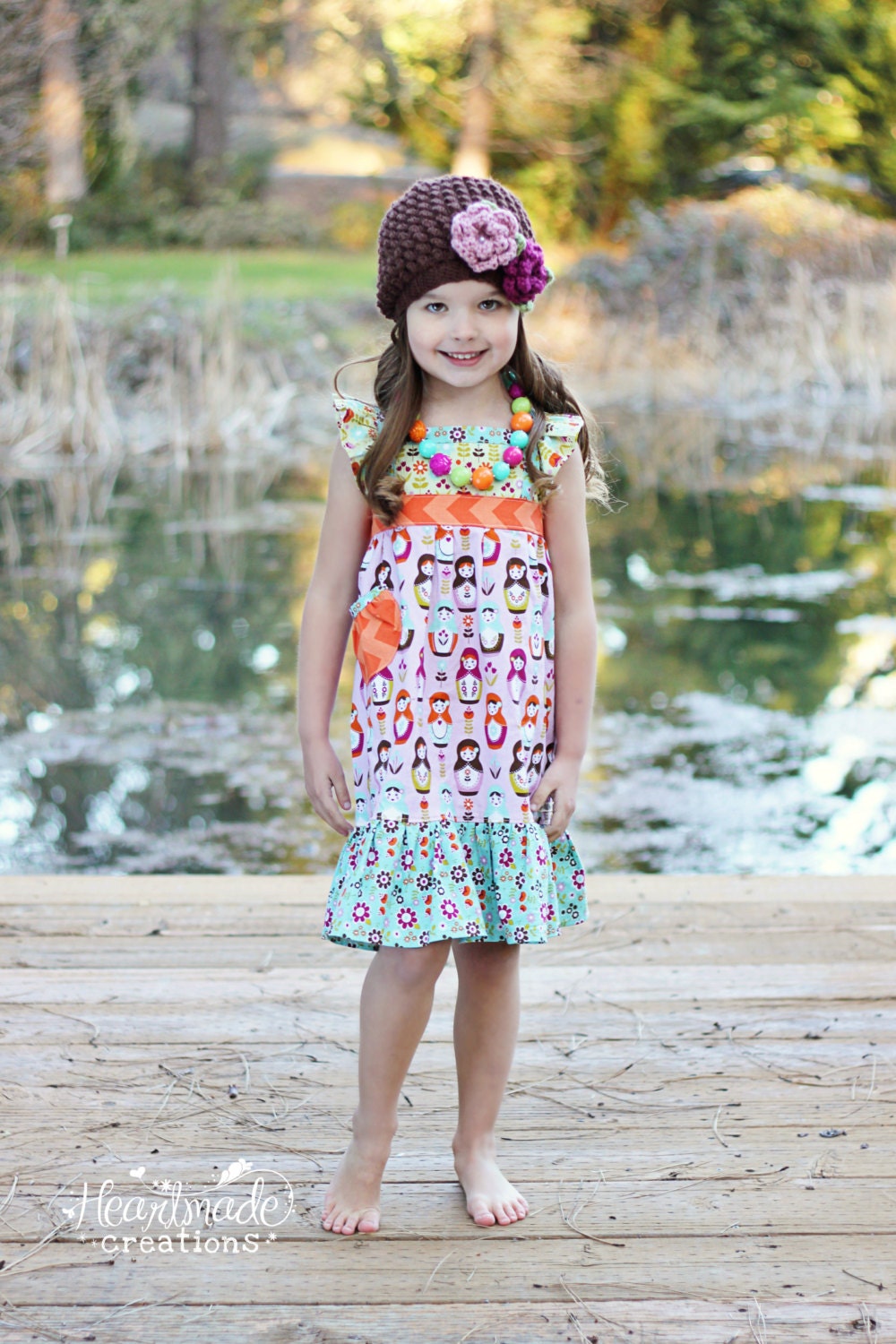 DRESS - "Little Matryoshka" May Dress - Sizes 18months, 2t, 3t, 4t and 5 - Dolly dress also available
