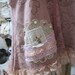 Vintage Kitty.. hand dyed mushroom rose cropped tunic. shabby chic. roses. lace, vintage embroidery.. ooak.. Med/XL