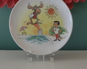 Vintage Rocky and Bullwinkle Melamine Plate
