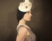 Cream Felt Wedding Hat - Bridal Series - Made to Order