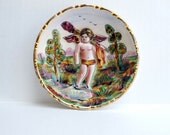 Capodimonte Cherub Dish Hand Painted Italy Italian Pottery