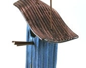 Ceramic Bird House in Cornflower Blue Tin Pan Alley - 869
