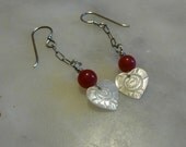 Mother of Pearl Hearts and Roses for Mothers Day