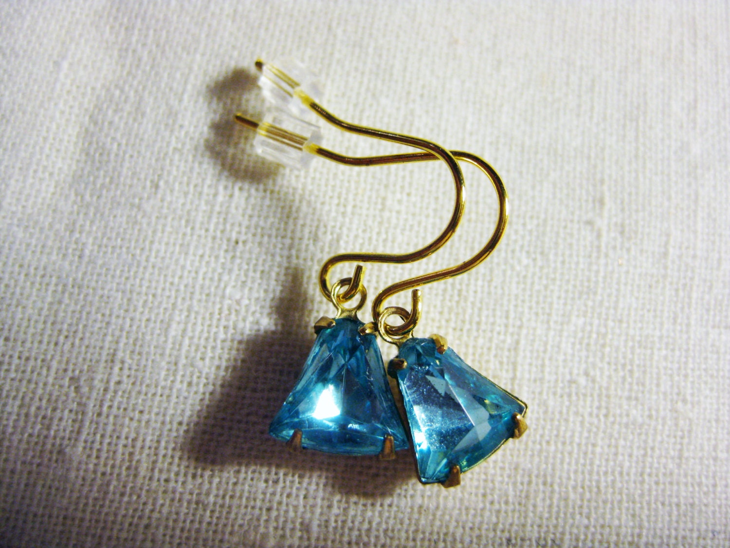 Light Blue Earrings, Vintage Crystal Earrings, Vintage Blue Crystal Earrings, Czech Crystal Earrings, Light Blue Earrings