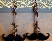Copper Mustache earrings