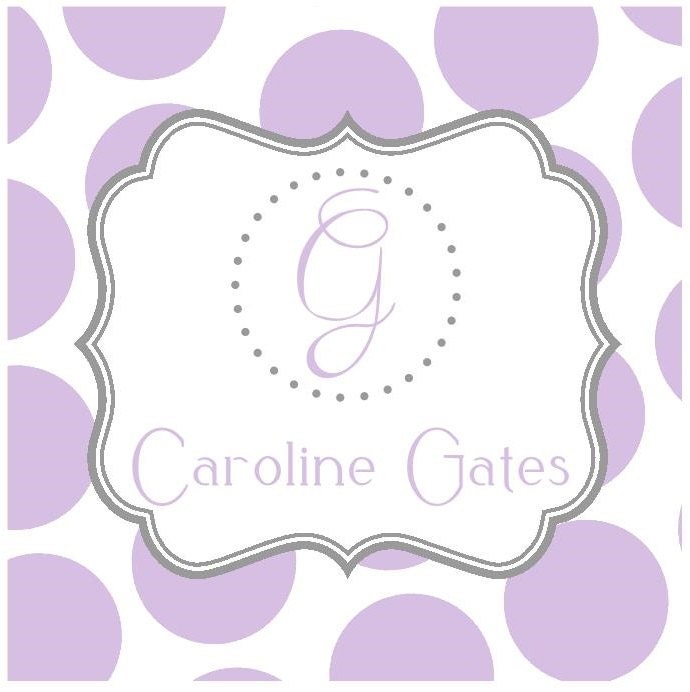Purple Polka Dot Sticker, Enclosure Card or Address Label - Set of 24