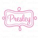 Girls Name Wall Decal with Polka Dot Swirl Frame Border - Kids Name Vinyl Decal for Girl Boy Baby Nursery or Teen 22 H X 32W FN0015