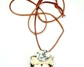 CHEW With Your Mouth Closed Amulet Necklace, Mixed Media