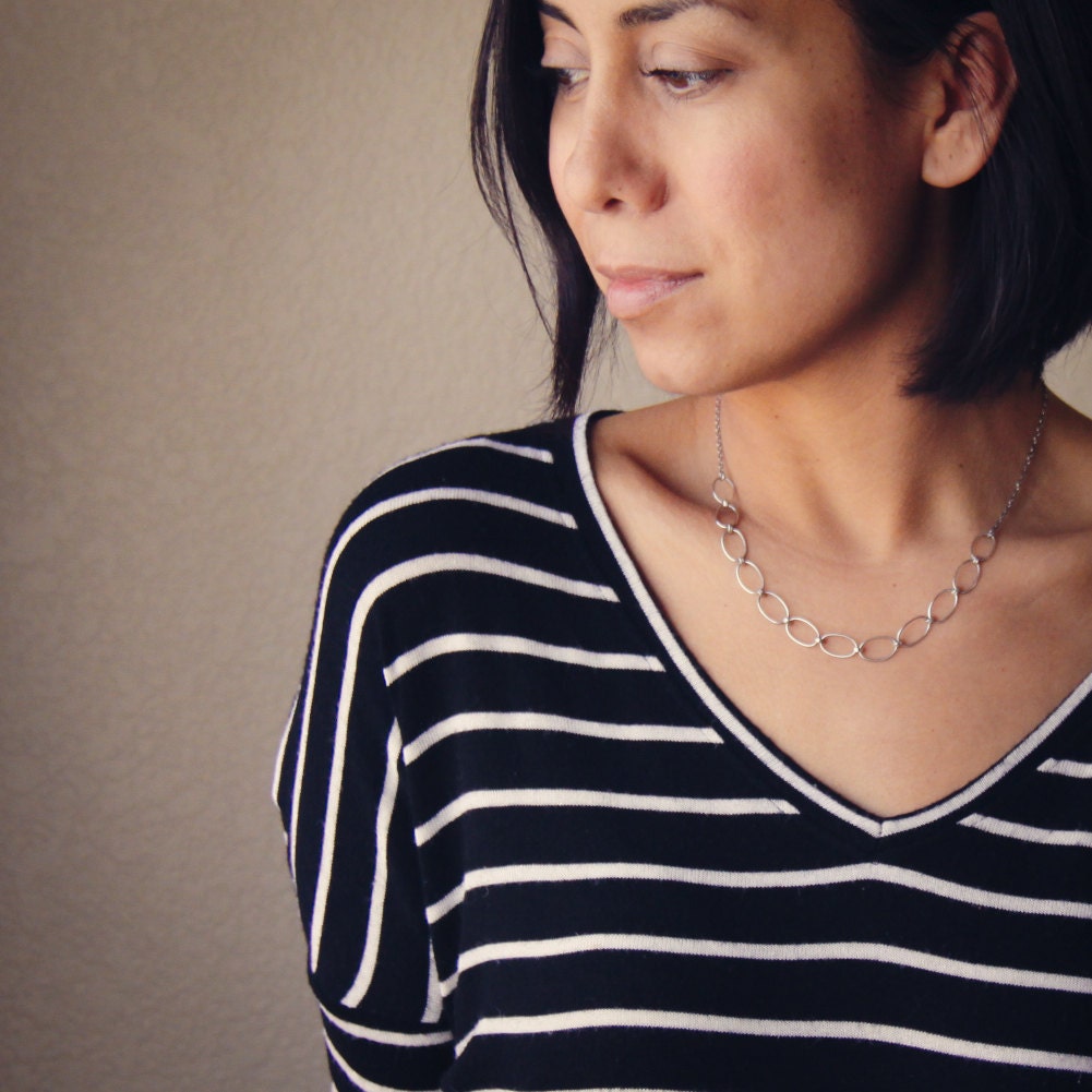 Simple silver necklace perfect to layer with additional chains and necklaces or as a petite comfortable alternative - "Cipher Necklace"