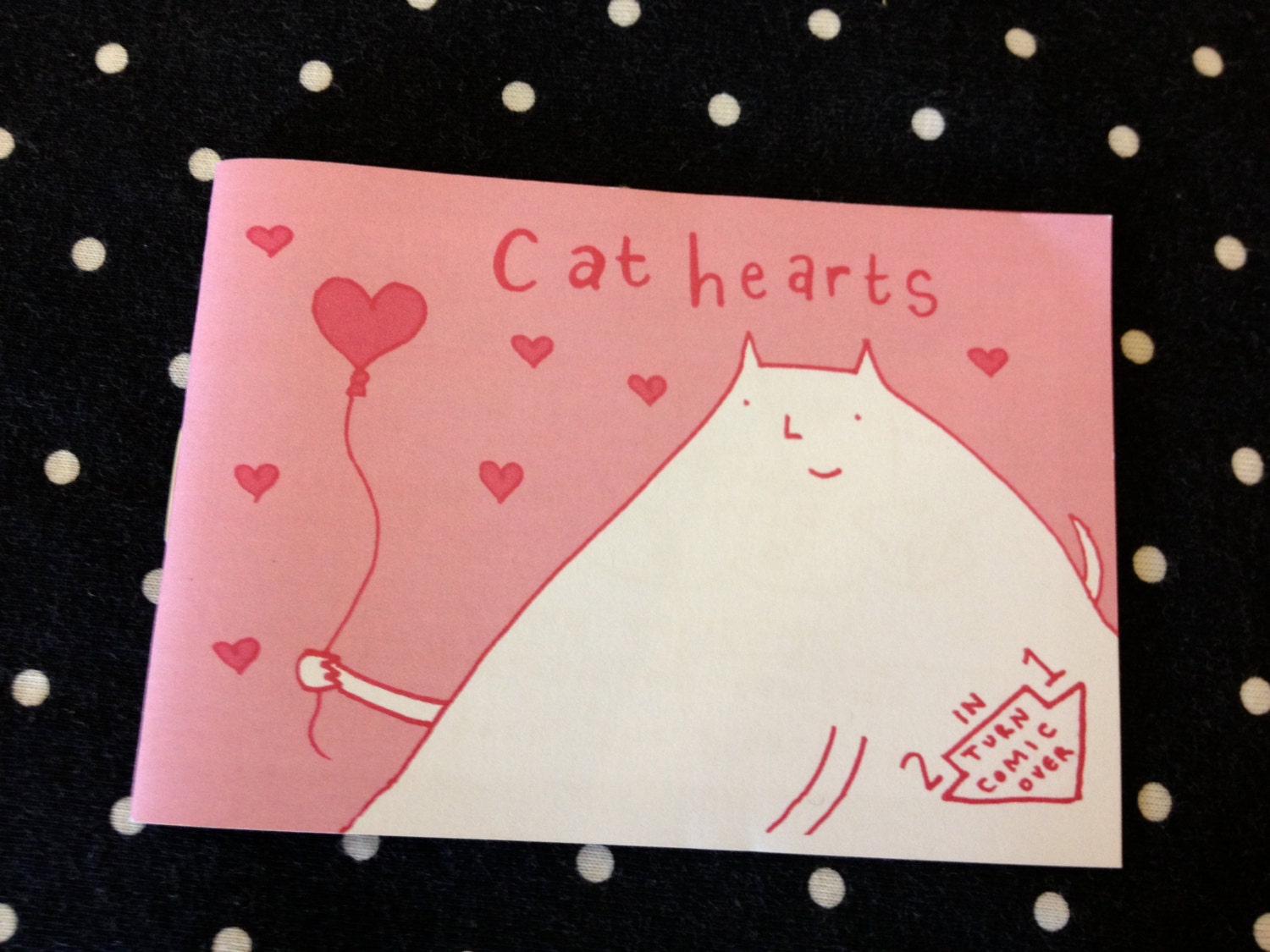 Cat Hearts and Marshmallows and Peanut Butter Mini Flip Comic Zine by Lizz Lunney Humour