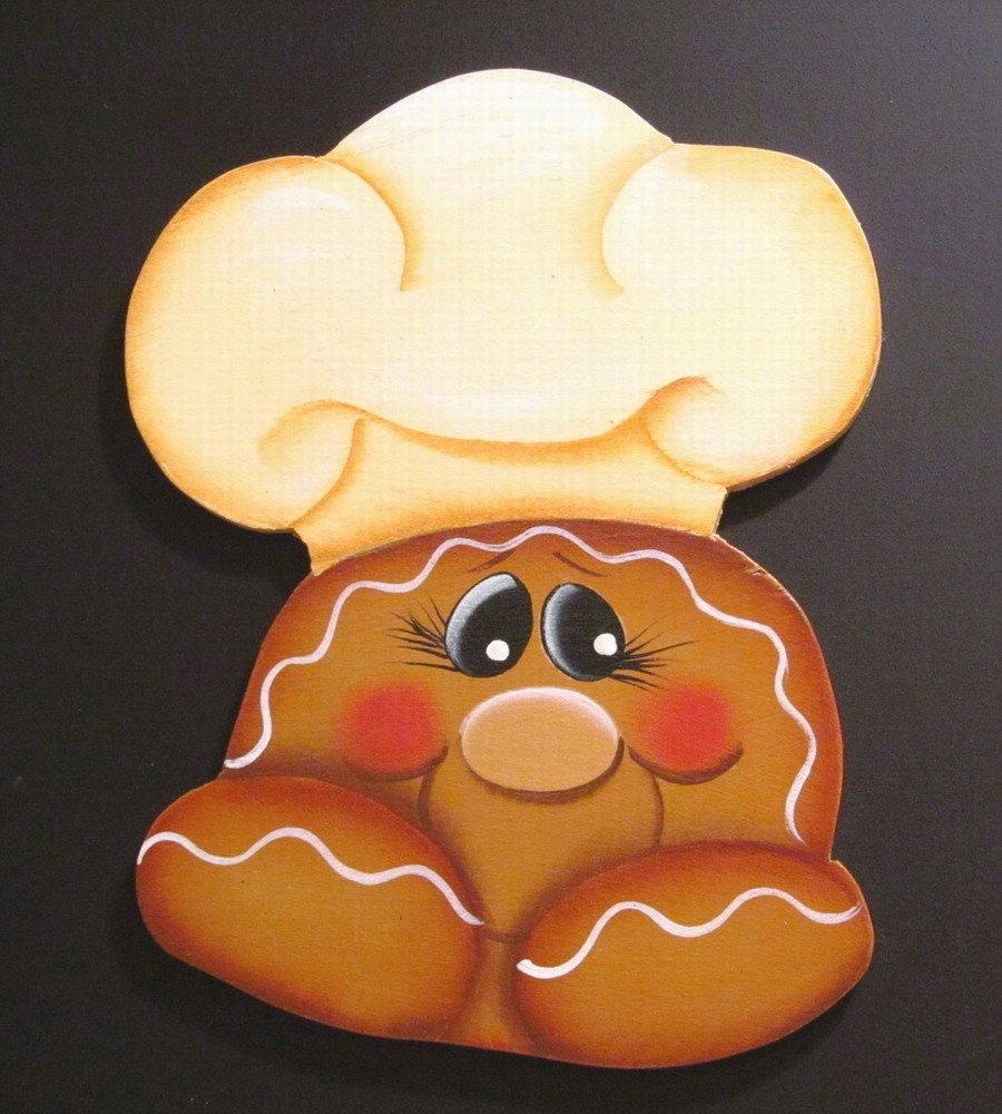 Gingerbread, Hand Painted Wood Fridge Magnet