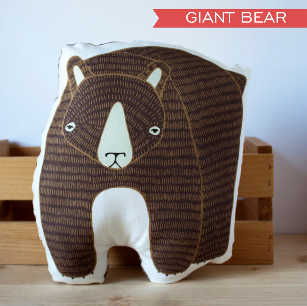 GIANT Handmade Brown Bear Pillow