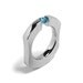 Blue Topaz Comfort Fit Tension Set  Mens Ring Stainless Steel