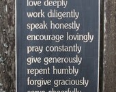 All Because of Jesus Carved Family Rules - 12x22 Carved Engraved Handpainted Rustic Wooden Sign
