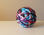 T-shirt Yarn -Black Rainbow Tie Dye -  46 yds - RT746