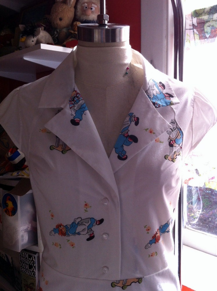 Raggedy Ann Shirtwaist Dress- OOAK Recycled