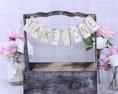 Rustic Basket With Take One Banner Sign Country Wedding Decor Barn Chic (Item Number 130029)