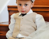Oatmeal Linen Hat, Pants and waistcoat/vest ring bearer
