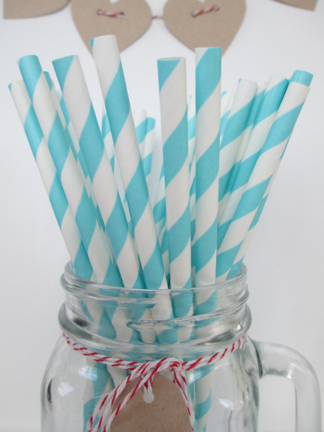 25 Vintage Style Tiffany Blue Striped Paper Straws Printable Flag PDF Lips Mustache