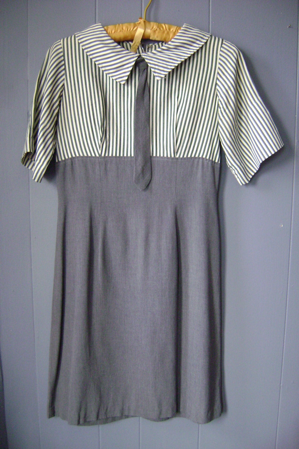 1960s empire waist dress with necktie