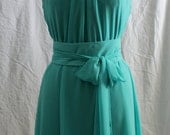Bridesmaid Dress, Menthol Green, Aquamarine, Short , Chiffon Dress, Ready to wear, Custom Dress, Made to Order