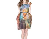 Carina Nebula Cotton Voile Spring Galaxy Dress.