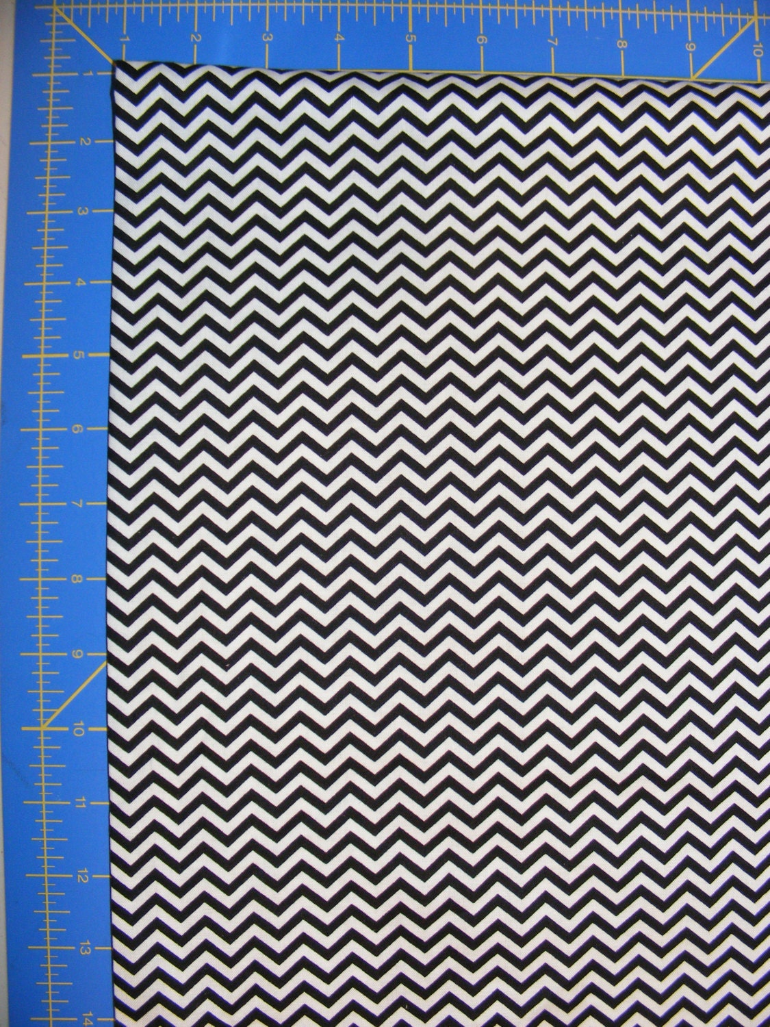 Tiny Zig Zag Chevron Black White Fabric - Fat Quarter 18 by 22