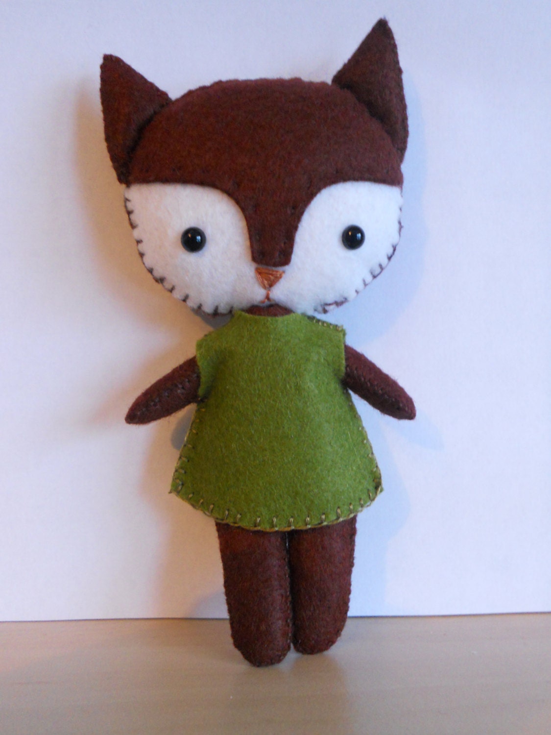 Brown fox plush - stuffed felt animal doll - pocket pets