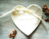 Personalized Ring Bearer Bowl Dish Pillow Alternative Wedding Ring Heart Shaped Holder Plate Unique Custom