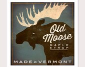 Custom Personalized OLD MOOSE Maple Syrup giclee print 12 x 12 inches SIGNED