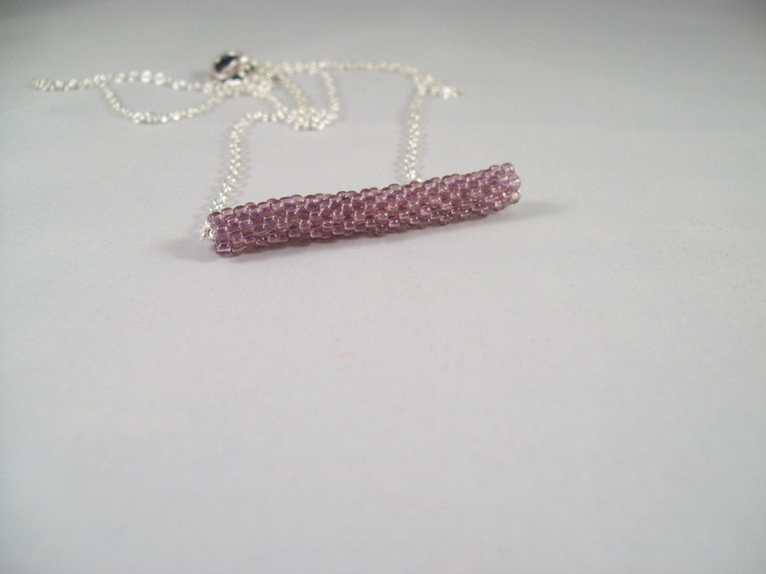 Purple Beaded Bar necklace