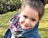 Child Teen Infinity Scarf - Jersey Knit Flowers