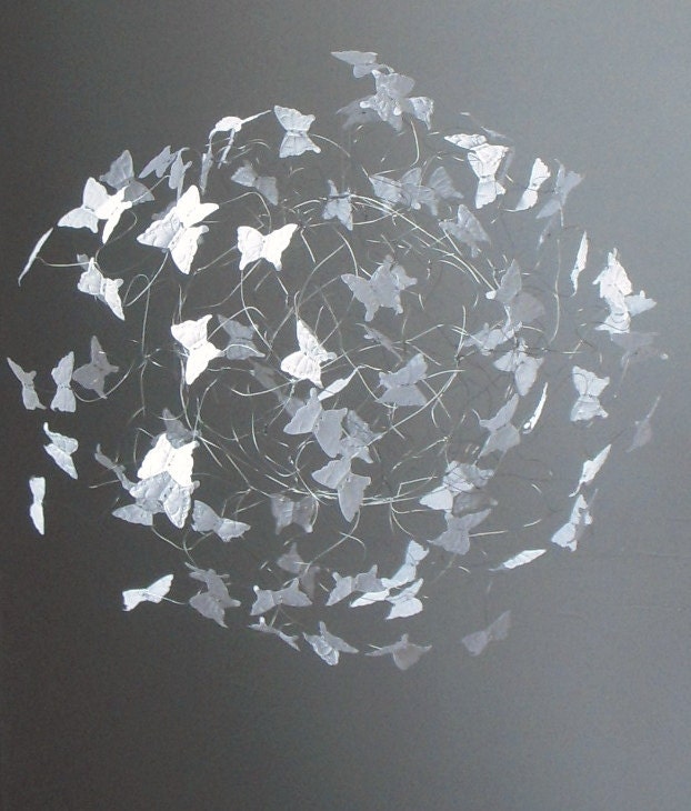 White Butterflies for Wedding Decoration Butterfly Mobiles White Wedding Decor