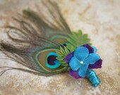 Custom Listing for Tiquanetta  - Peacock Feather Mens Boutonnieres