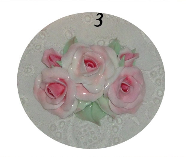 shabby chic handmade cabochon for jewelry scrapbooking crafts cottage home decor Large Pink Rose