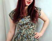 Vintage 1960s Jonathan Logan Floral Prairie Hippie Boho Dress