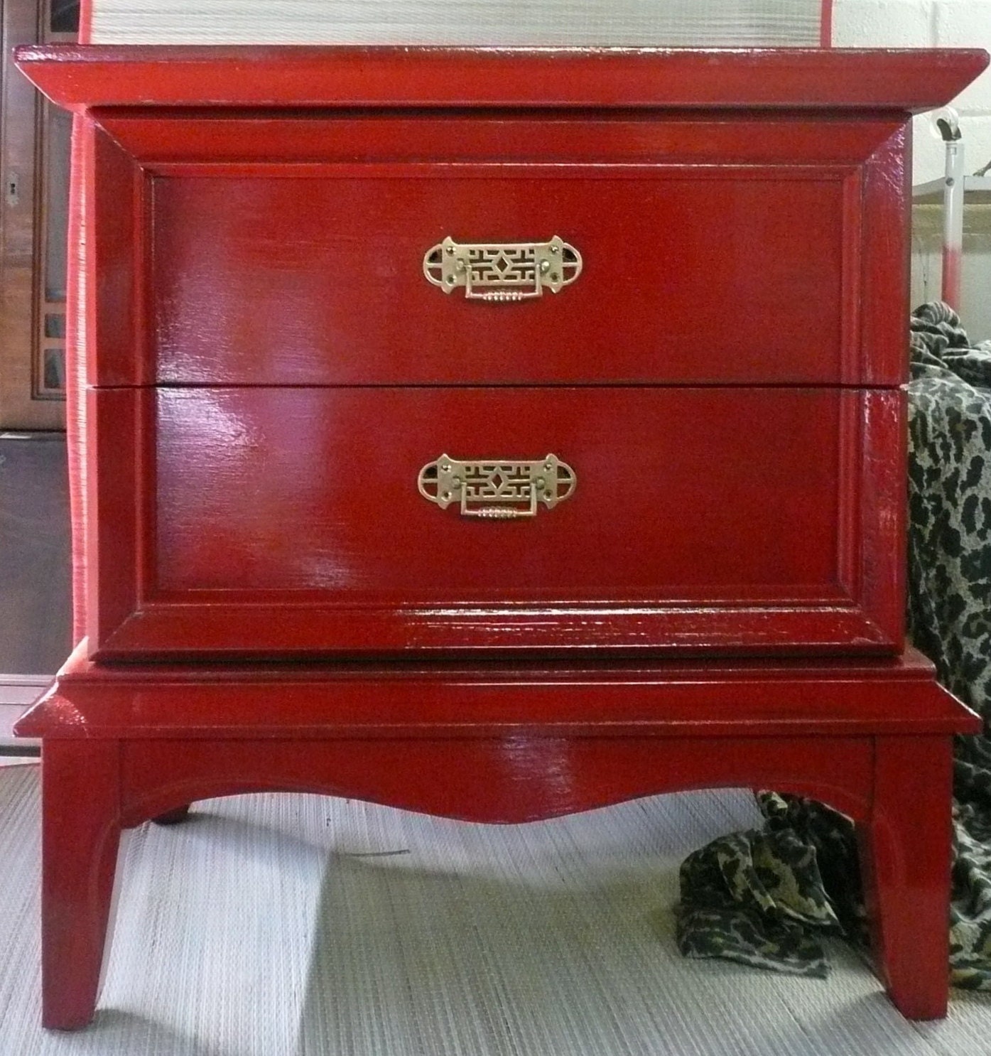 Hollywood Regency Nightstand Customize Vintage Poppy Cottage PAIR Available