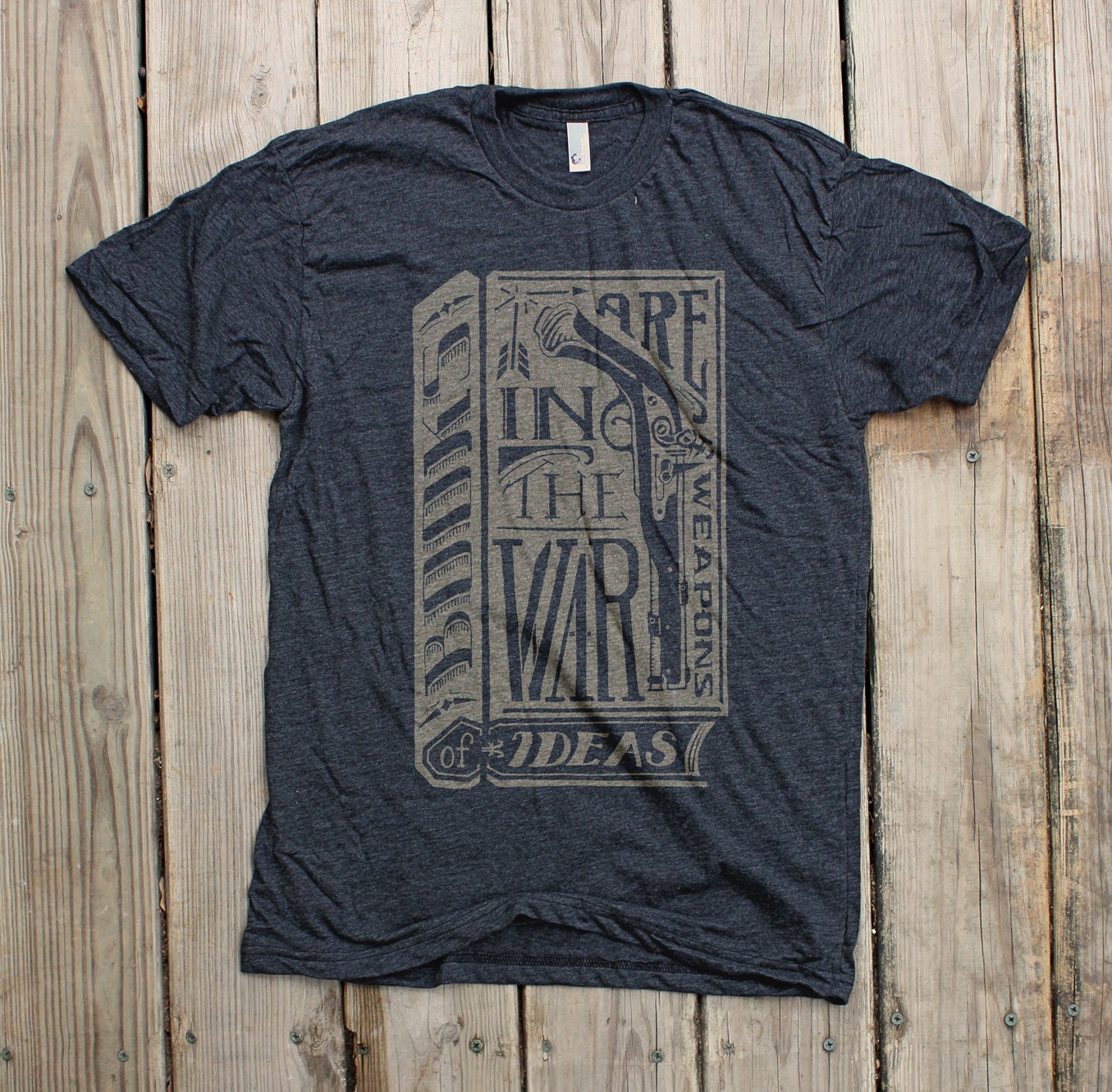 Books Are Weapons - Mens/Unisex Heather Black T-shirt