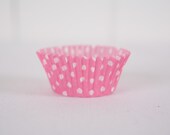 24 Cupcake Liners - Pink and White Polka Dot - Pink Polka Dot Cupcake Liner Il_170x135